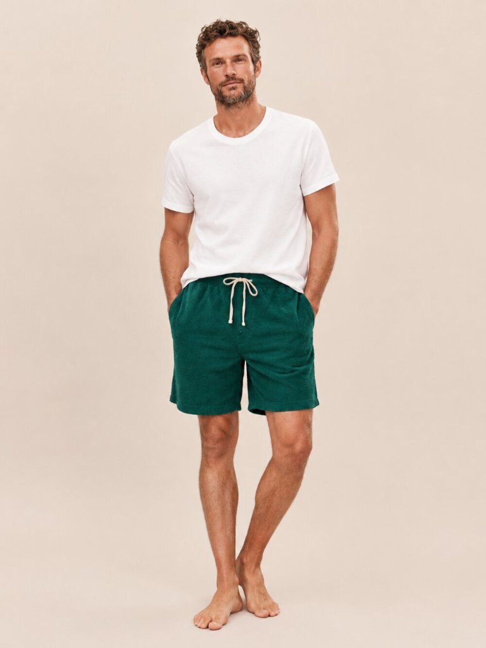 J. Crew 6.5" Short in Terry Cloth Mid Rise Deep Forest Small #A3015